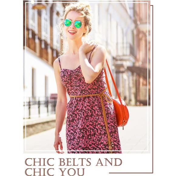 Vicenpal 3 Pieces Exotic Belt Skinny Western Belts for Women Tassel Waist Belt main image 4